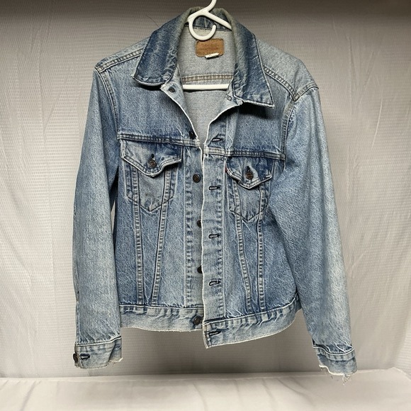Vtg Levis Jean Jacket Trucker Size 42 Denim 70505-0213 Made In USA 70's 80's - Picture 1 of 16